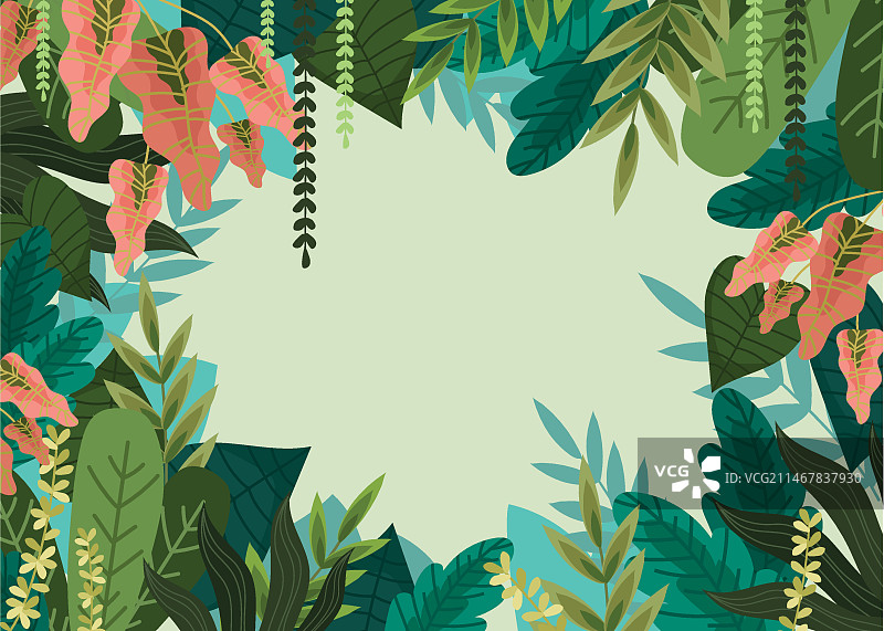 色彩鲜艳的树叶丛林背景图片素材