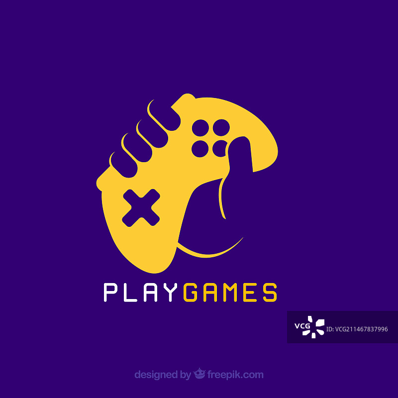 带操纵杆的游戏Logo模板图片素材