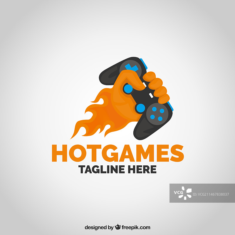 带操纵杆的游戏Logo模板图片素材