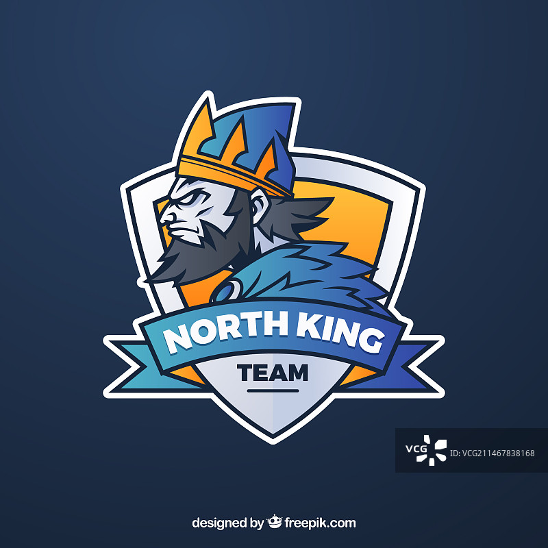 电竞团队国王主题标志模板图片素材