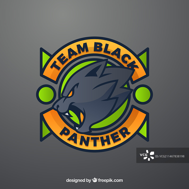 带有黑豹的电竞团队Logo模板图片素材