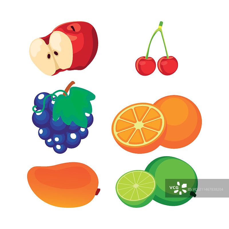 扁平风水果合集图片素材