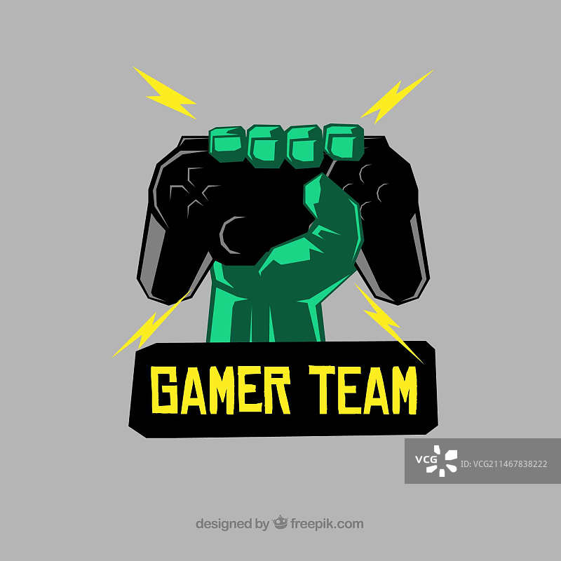 手持操纵杆的电竞战队Logo模板图片素材