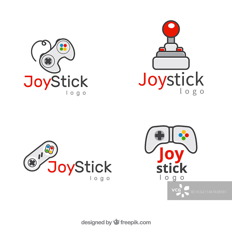 扁平化设计的游戏杆logo合集图片素材