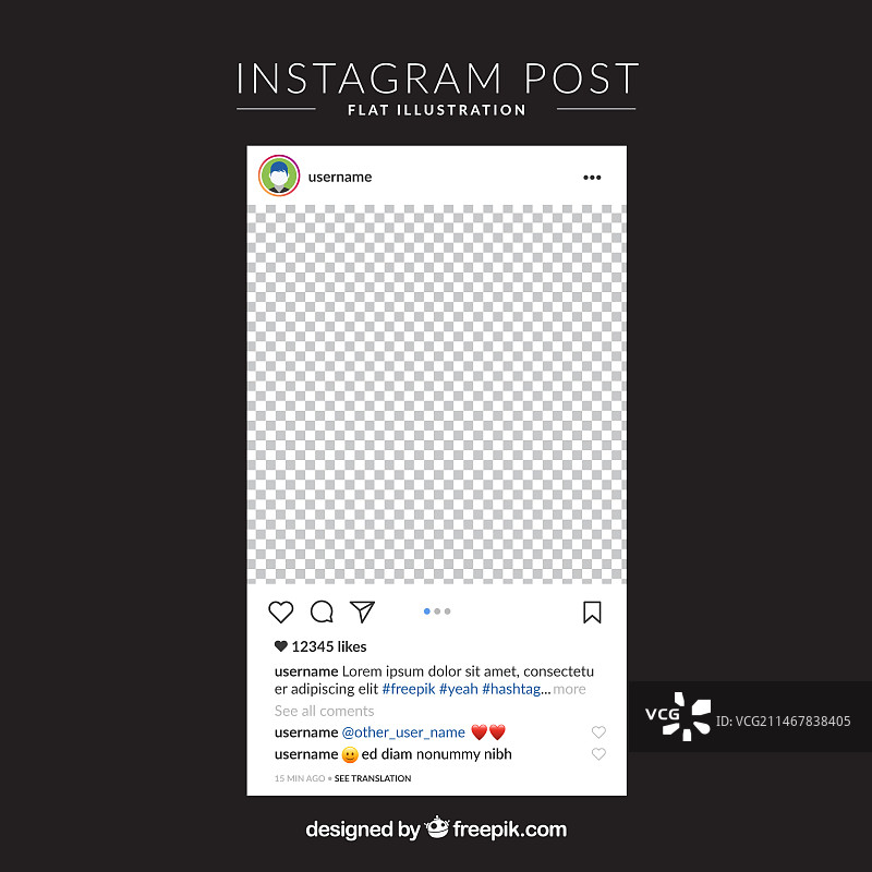 带透明背景的Instagram帖子图片素材