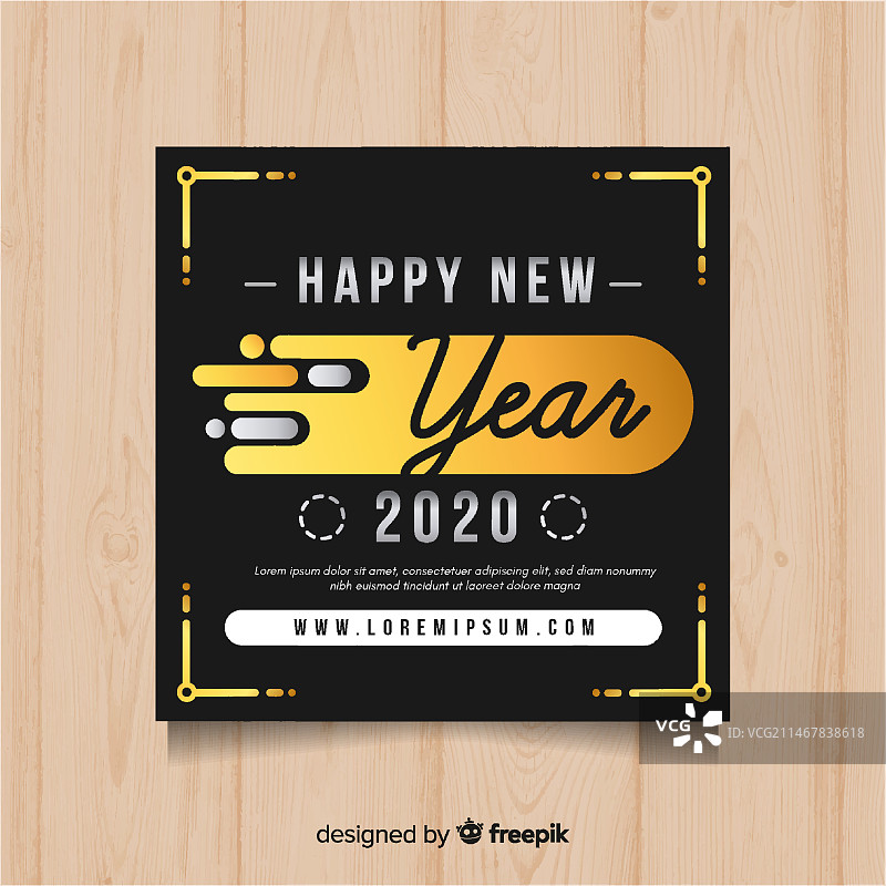 金色和银色新年模板图片素材