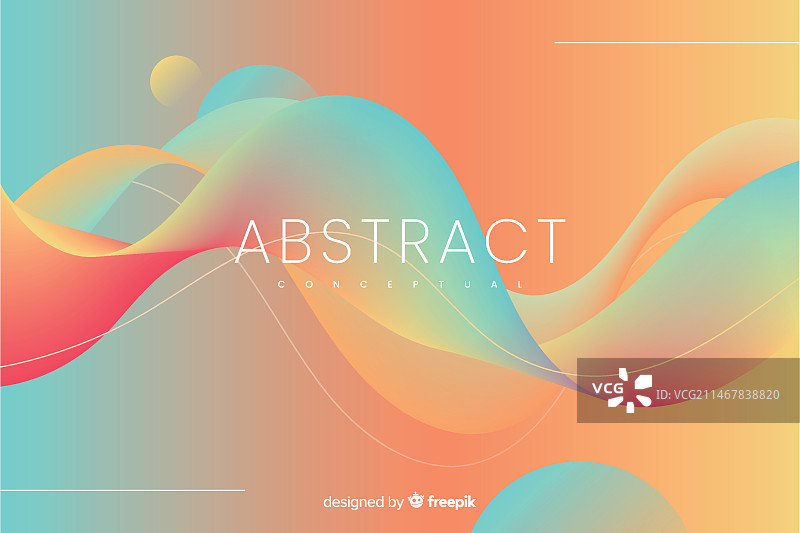 具有波浪形状的彩色抽象背景图片素材