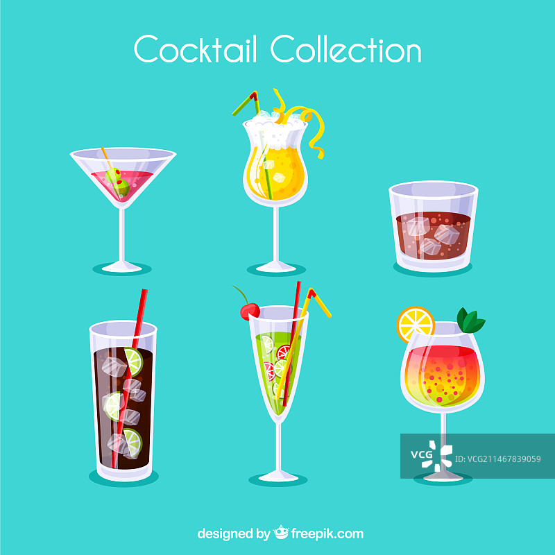 多种果汁鸡尾酒合集图片素材