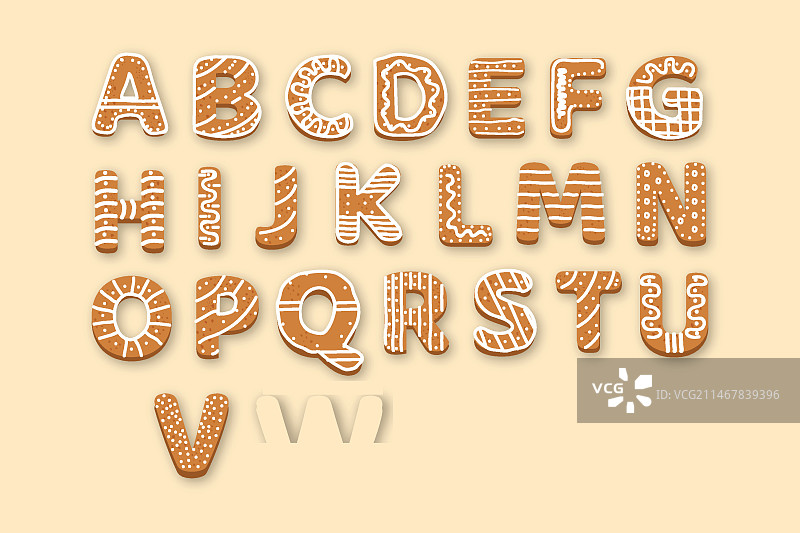 姜饼圣诞字母包图片素材