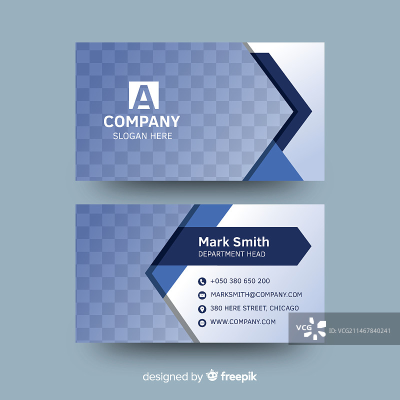 带照片的抽象名片模板图片素材