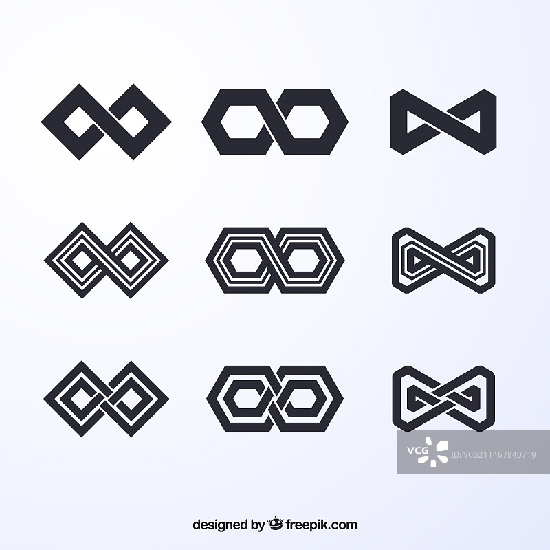 黑色无限符号合集图片素材