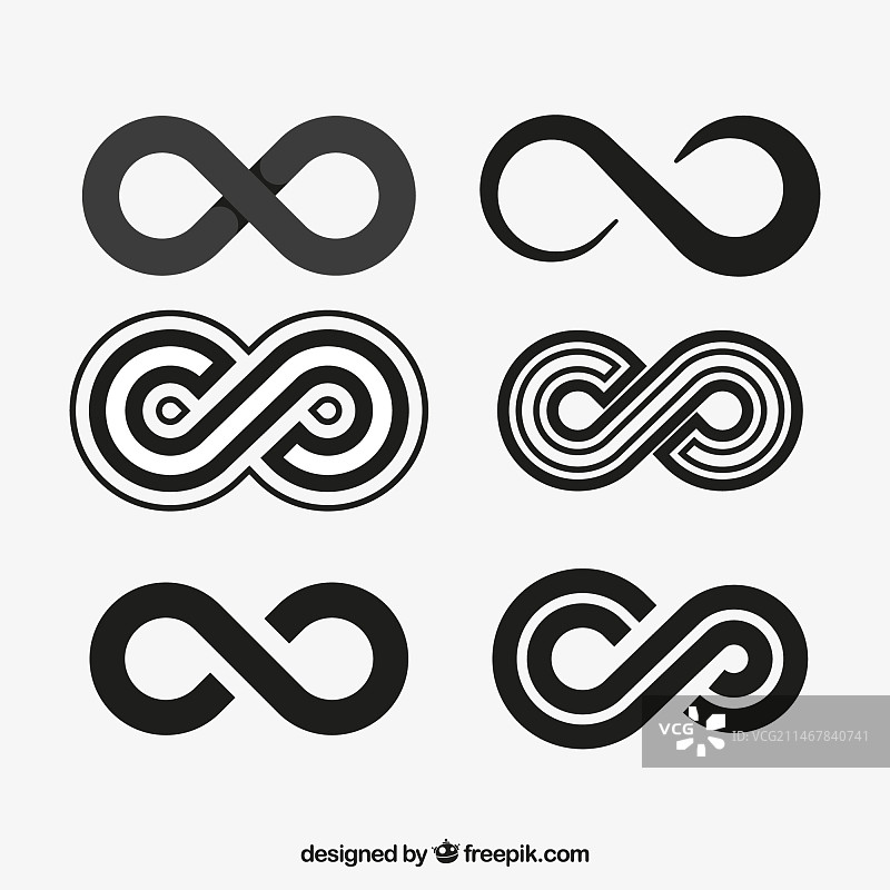 黑色无限符号合集图片素材