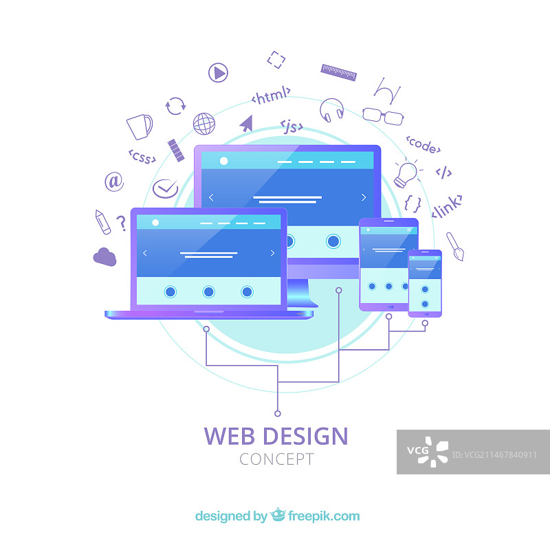 扁平网页设计概念图片素材