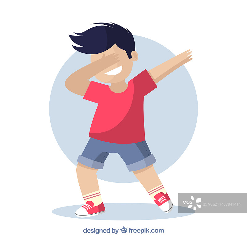 扁平风格的跳舞儿童图片素材