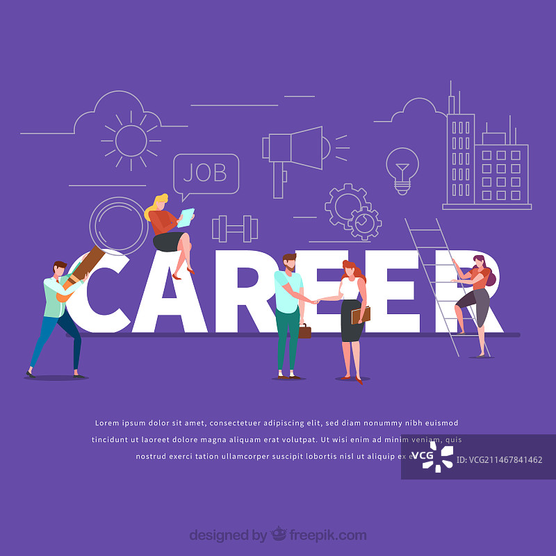 职业文字概念图片素材