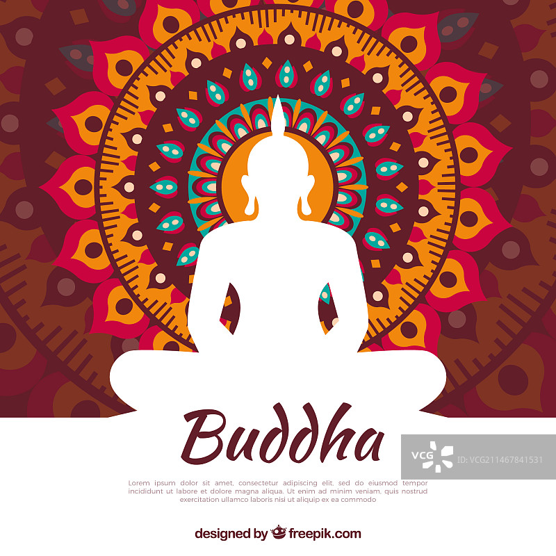 扁平风格的传统佛像图片素材