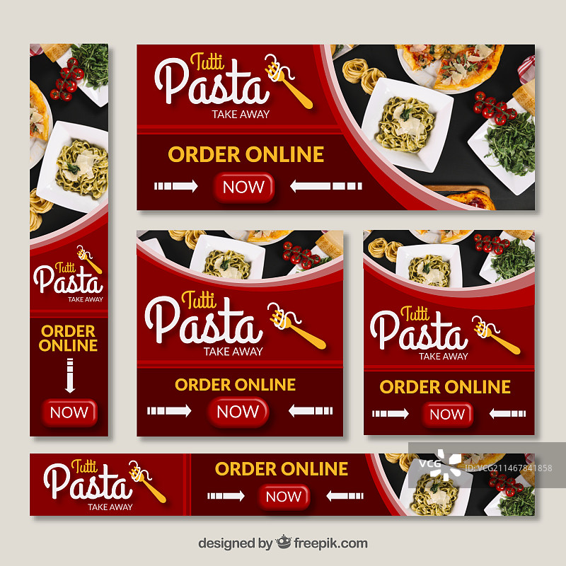 带有照片的意大利餐厅网页banner合集图片素材