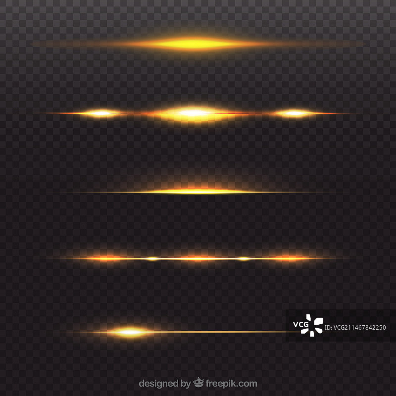 金色镜头光晕分隔线合集图片素材