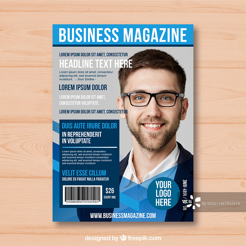 带照片的商务杂志封面模板图片素材
