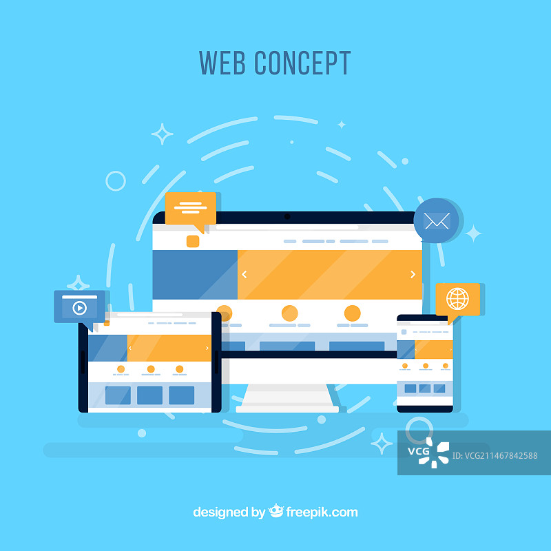 扁平风格网页设计概念图片素材