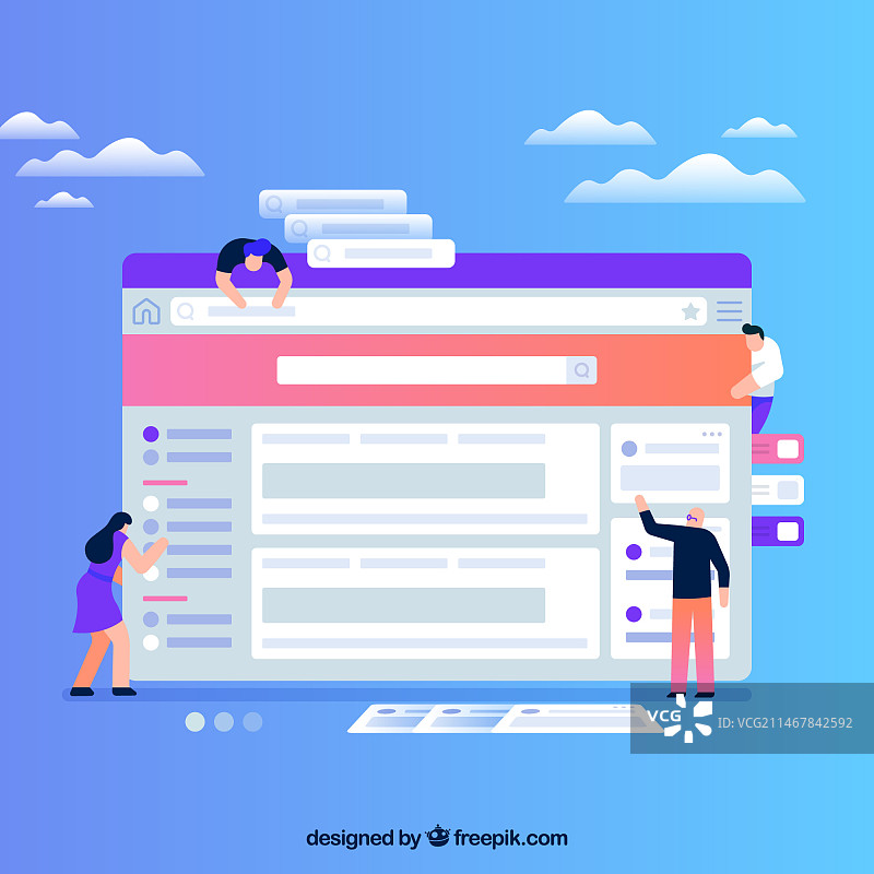 扁平风格网页设计概念图片素材