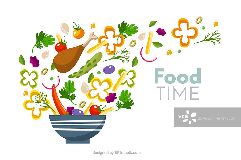 扁平风格健康食品背景图片素材