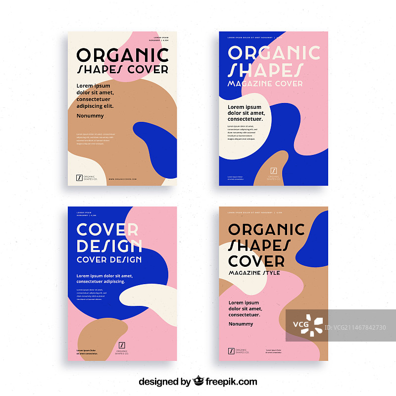 含有机形状的封面模板集图片素材