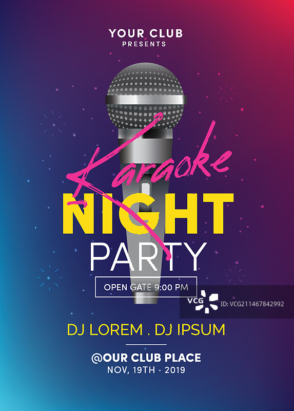 抽象卡拉OK海报模板图片素材