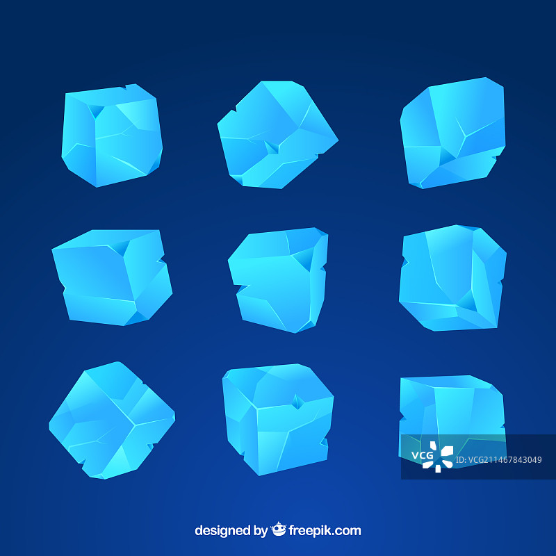 具有2D设计的冰块图片素材