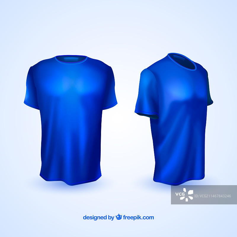不同视角的逼真T恤图片素材