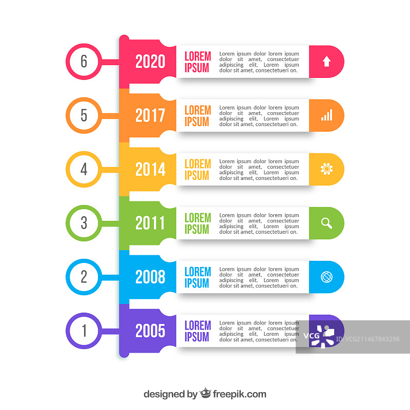 彩色信息图时间轴概念图片素材
