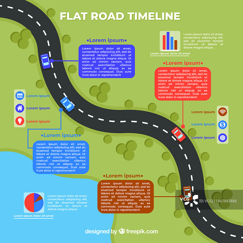 带有道路的时间轴概念图片素材