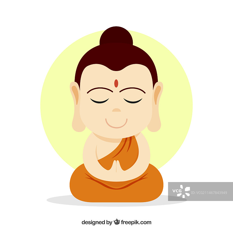 扁平风格的传统佛像图片素材