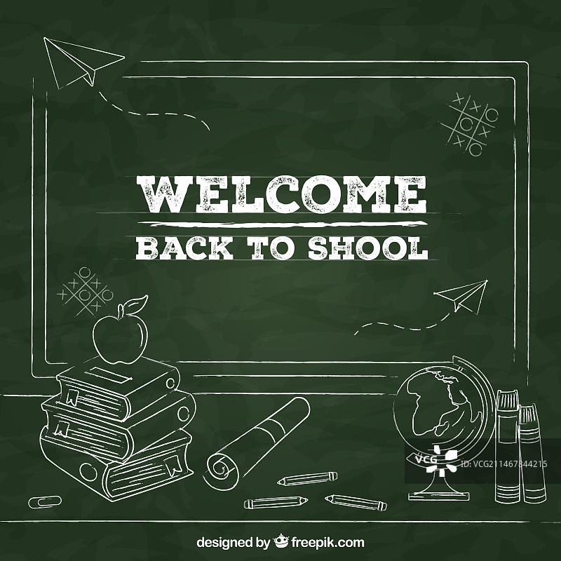 黑板风格返校季背景图片素材