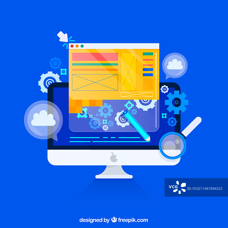 网页设计扁平风格概念图片素材