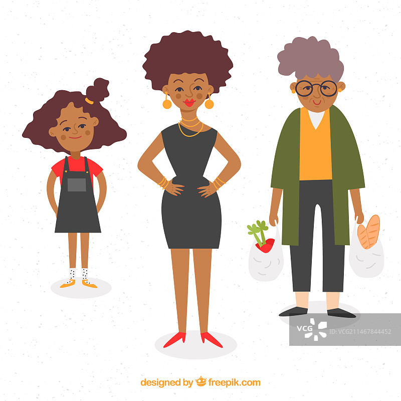 不同年龄段的黑人女性图片素材