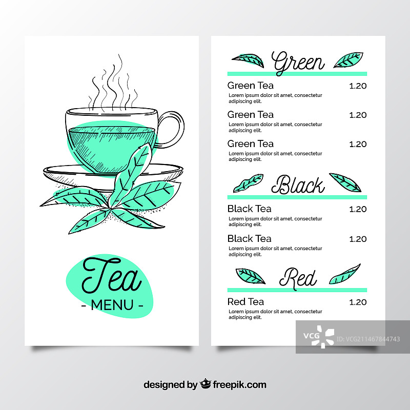 茶馆茶单模板图片素材