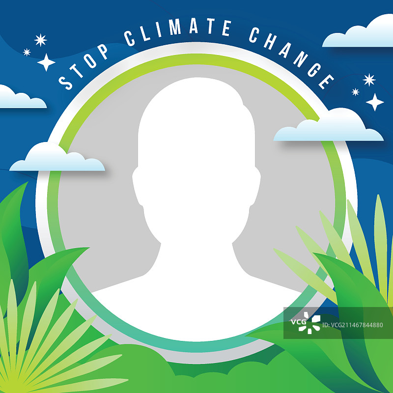 扁平风格的有机农业与气候变化Facebook头像框图片素材