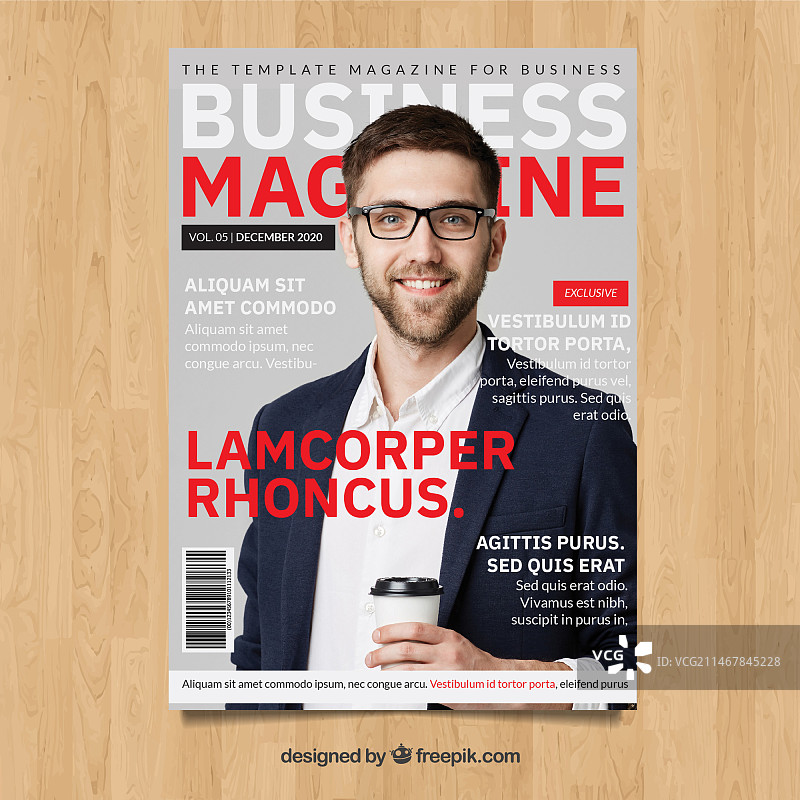 带模特姿势的商业杂志封面模板图片素材