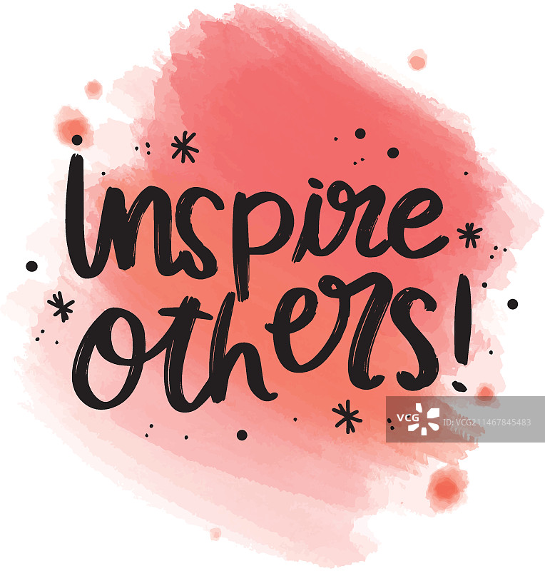 水彩污渍上的积极励志信息图片素材