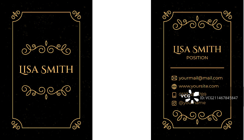 扁平风格双面名片图片素材