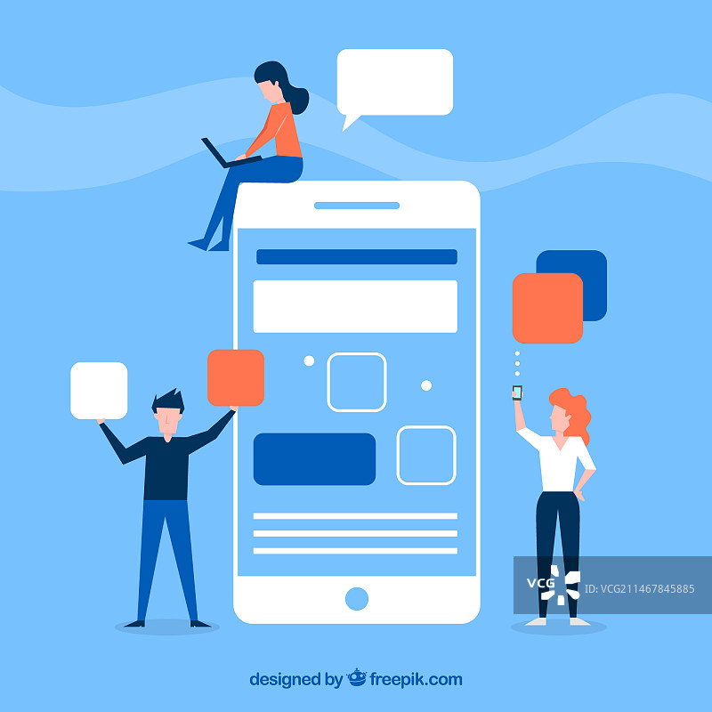 扁平化App开发概念图片素材