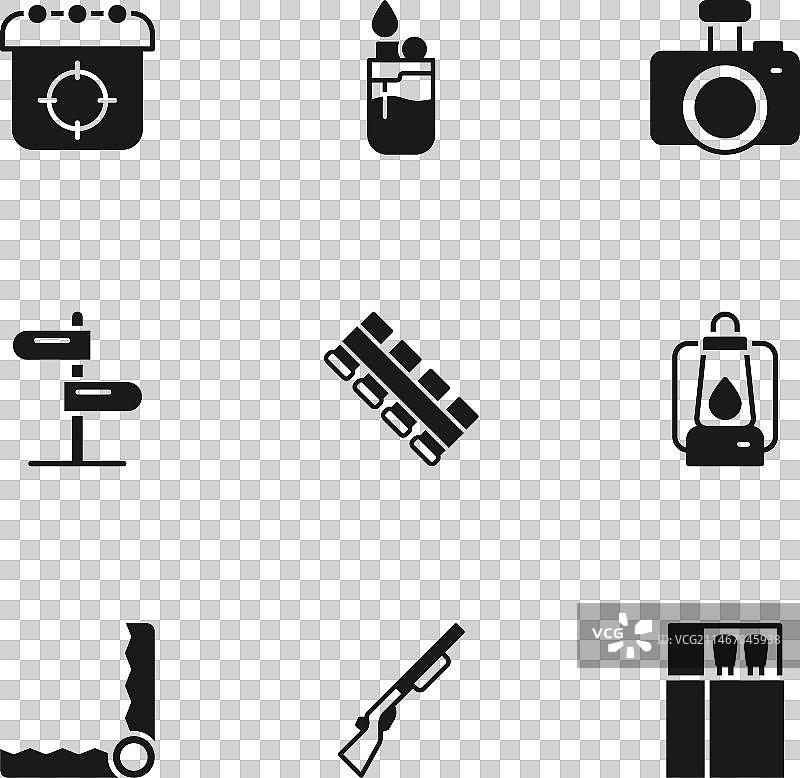 猎枪露营灯火柴盒套装图片素材