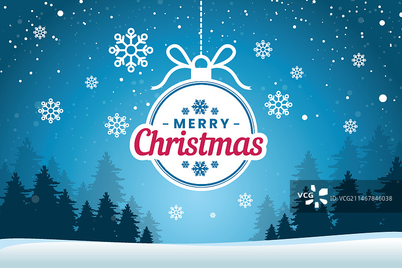 扁平风格圣诞节雪花背景图片素材