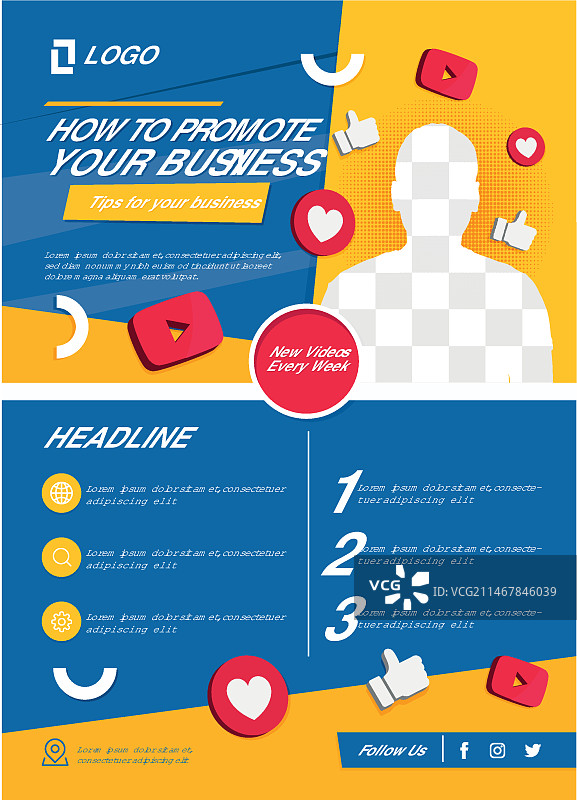 A5宣传单扁平风模板图片素材