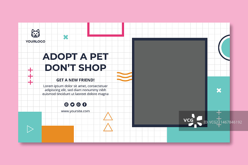 宠物领养横幅模板图片素材