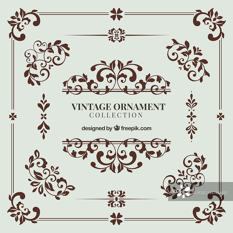 优雅风格的复古装饰品合集图片素材