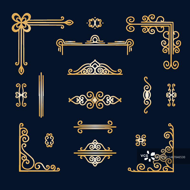 金色边框装饰图案图片素材