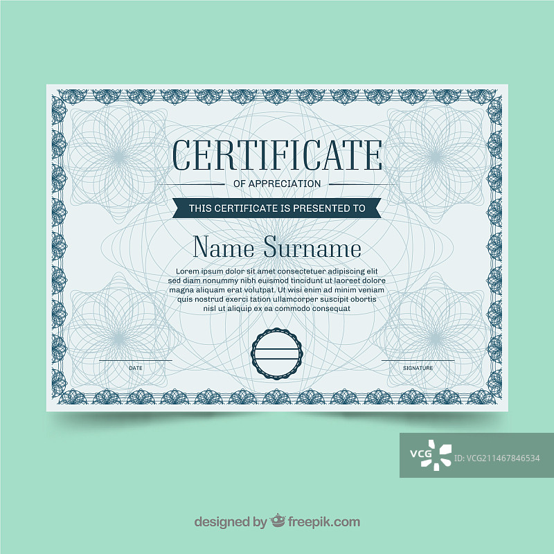 复古证书边框模板图片素材