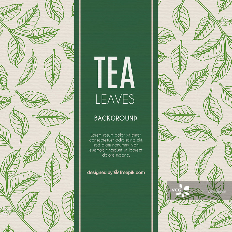 手绘风格茶叶背景图片素材